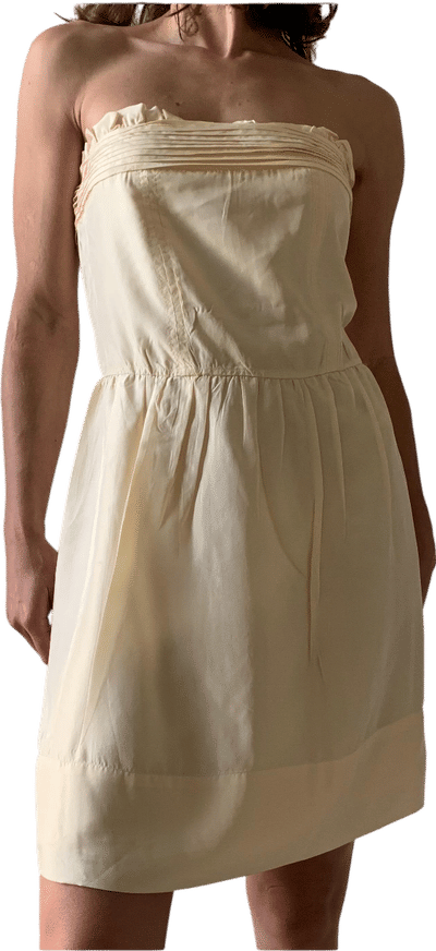 Vintage Early 2000s Strapless Yellow Dress