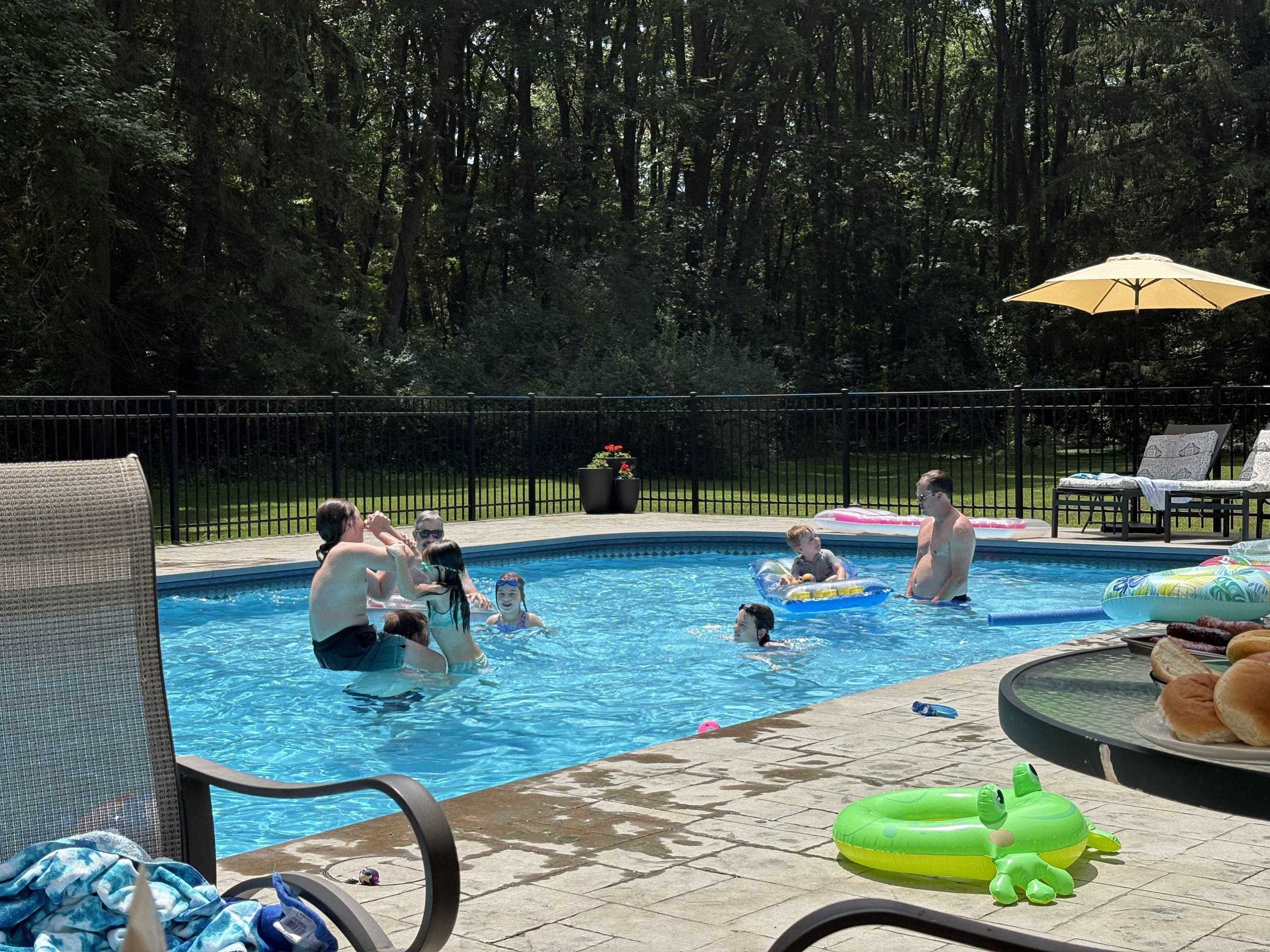 rent an airbnb with a pool, invite your friends over for a party