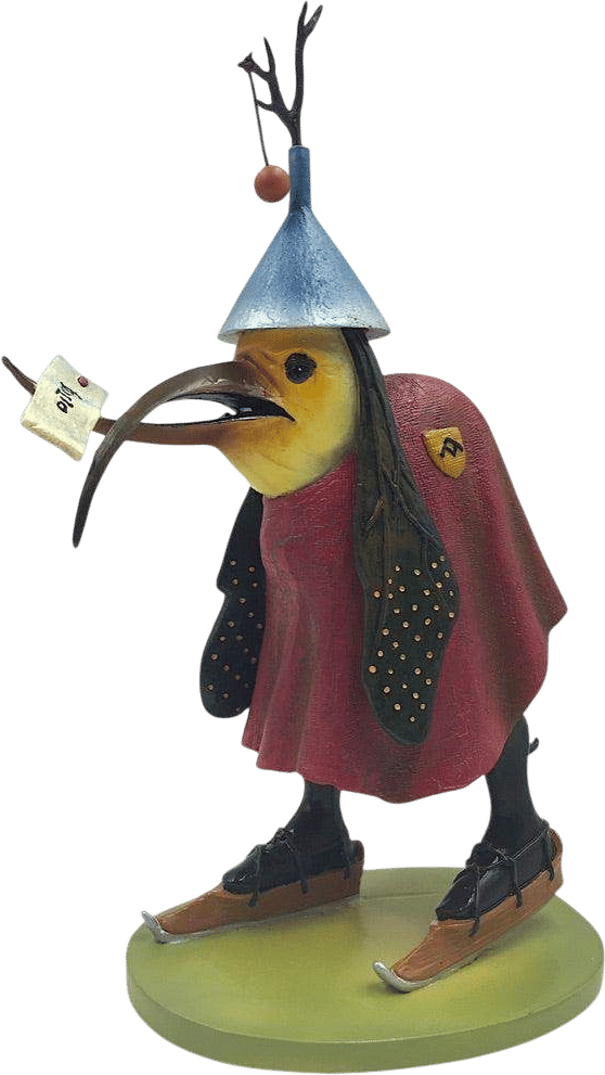 Hieronymus Bosch Bird with Letter Figurine