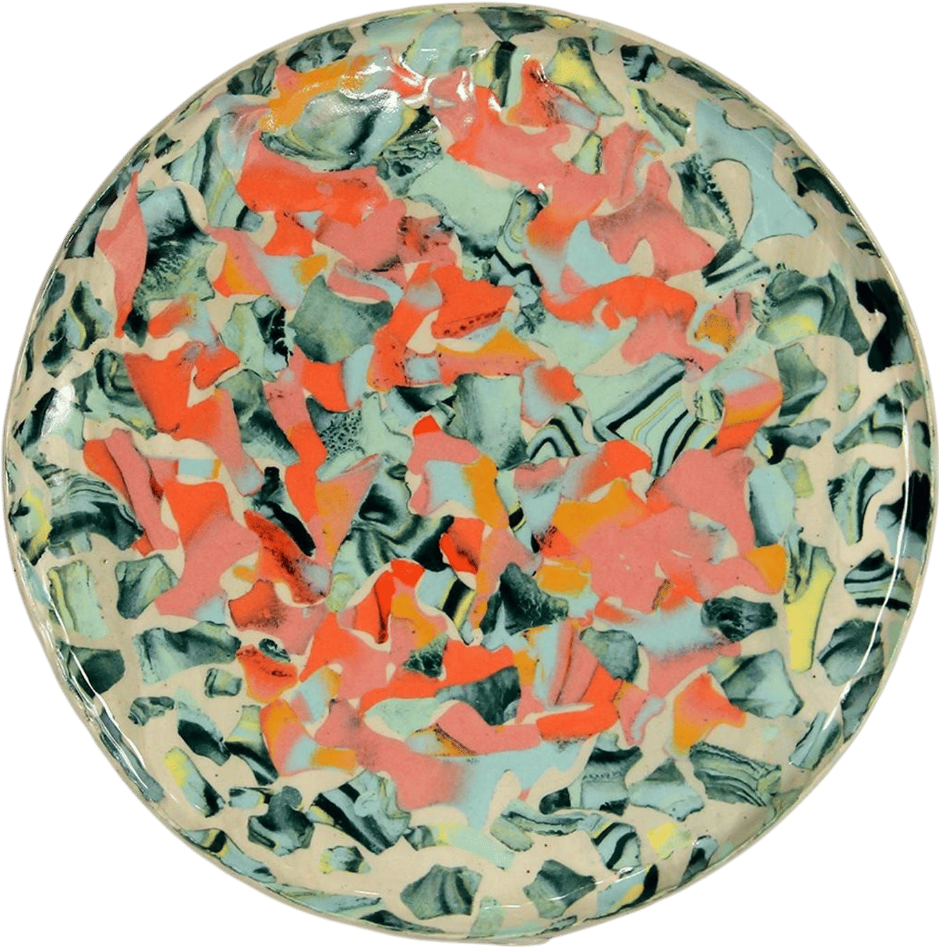 Colorful Nerikomi Ceramic Round Plate