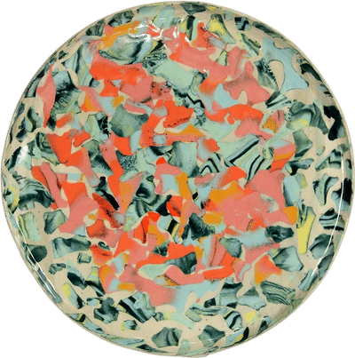 Colorful Nerikomi Ceramic Round Plate