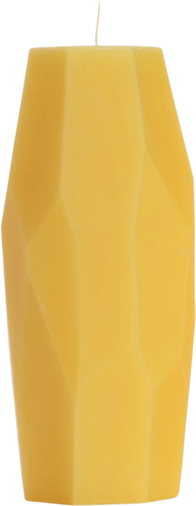 Pure Beeswax Faceted Pillar Candle