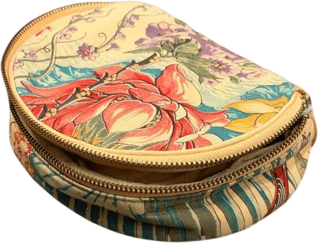 Vintage Celebrity New York Floral Velvet Cosmetic Bag