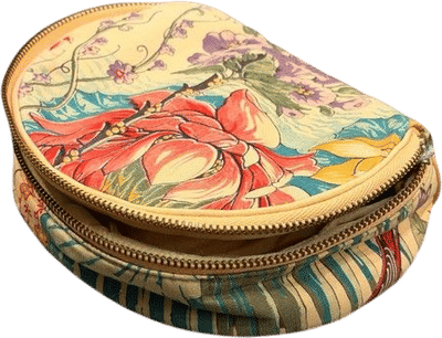 Vintage Celebrity New York Floral Velvet Cosmetic Bag