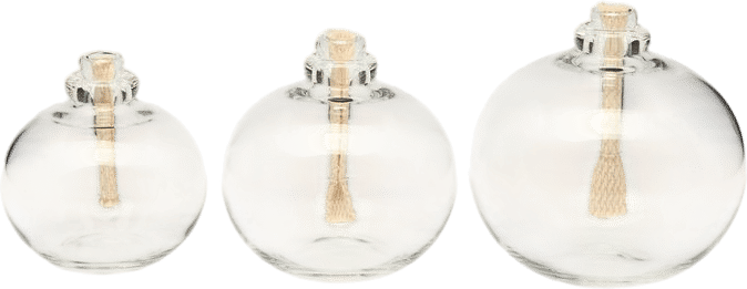 Flower Bulb Hand-Blown Glass Oil Lamps (Set of 3)