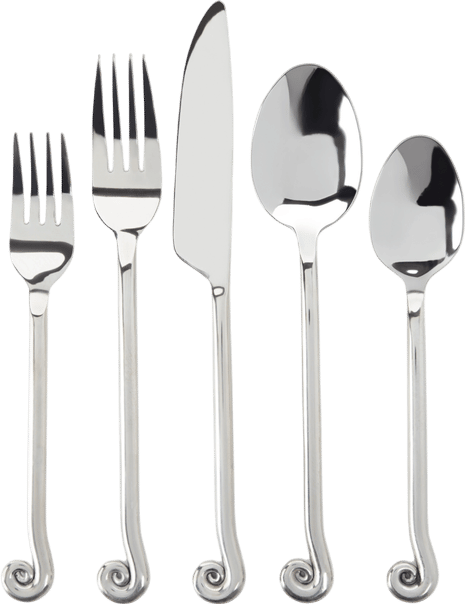 upward spiral 5-piece flatware set