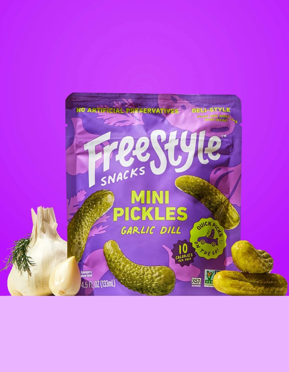 freestyle mini pickles garlic dill