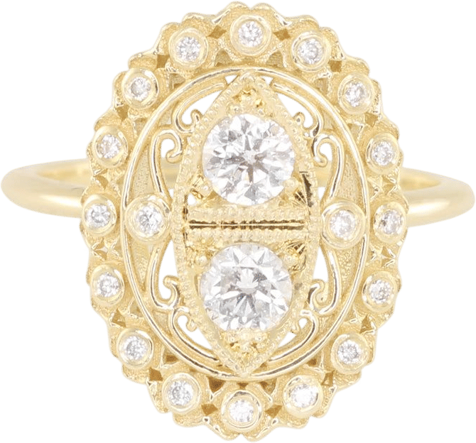 14kt Gold and Diamond Antique Filigree Ring