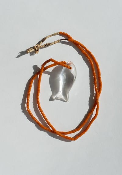 Beaded Crystal Fish Necklace