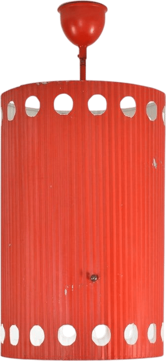Original Mathieu Matégot "Java" Pendant in Red Lacquer, 1950s
