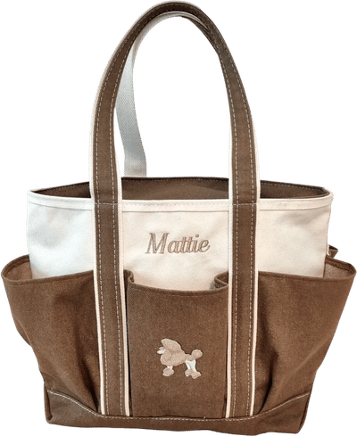 Vintage L.L. Bean Gardening Boat and Tote Bag with Poodle Embroidery