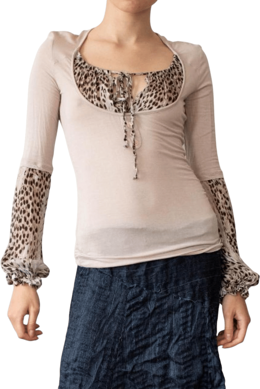 Just Cavalli Leopard Accent Shirt