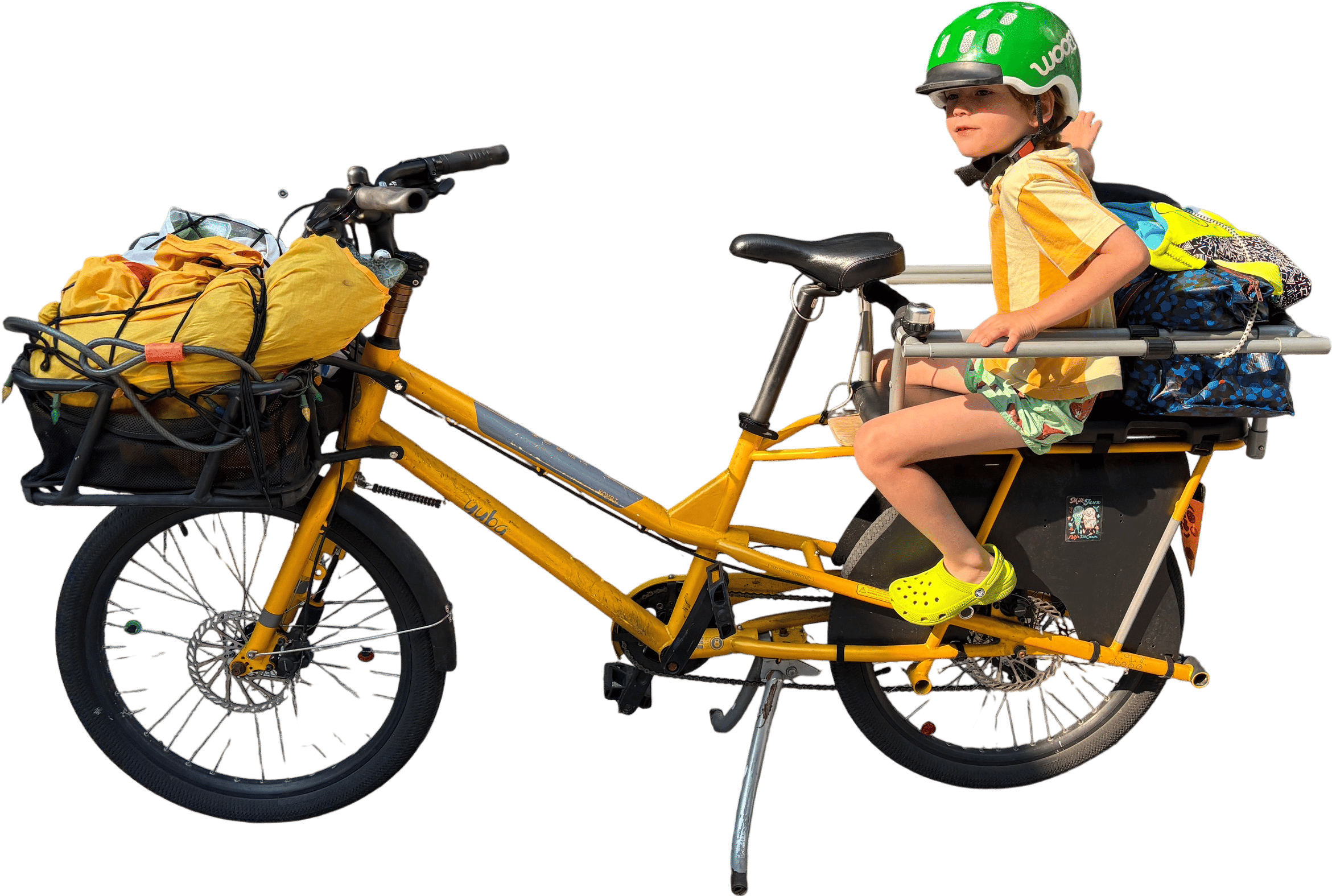 Riding a cargo bike