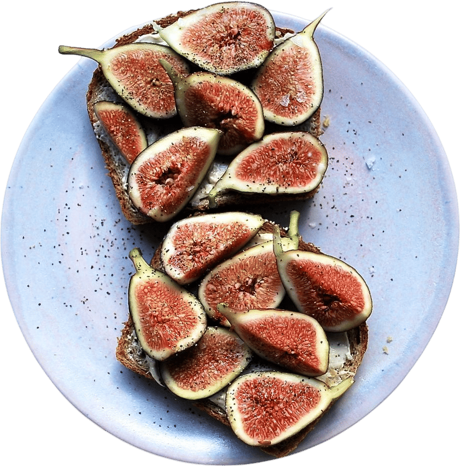 Figs on toast with tahini 