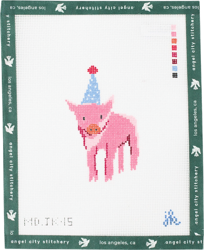 Party Pig Needlepoint Canvas
