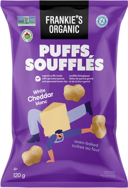 White Cheddar Cheese Puffs - Frankie’s Organic