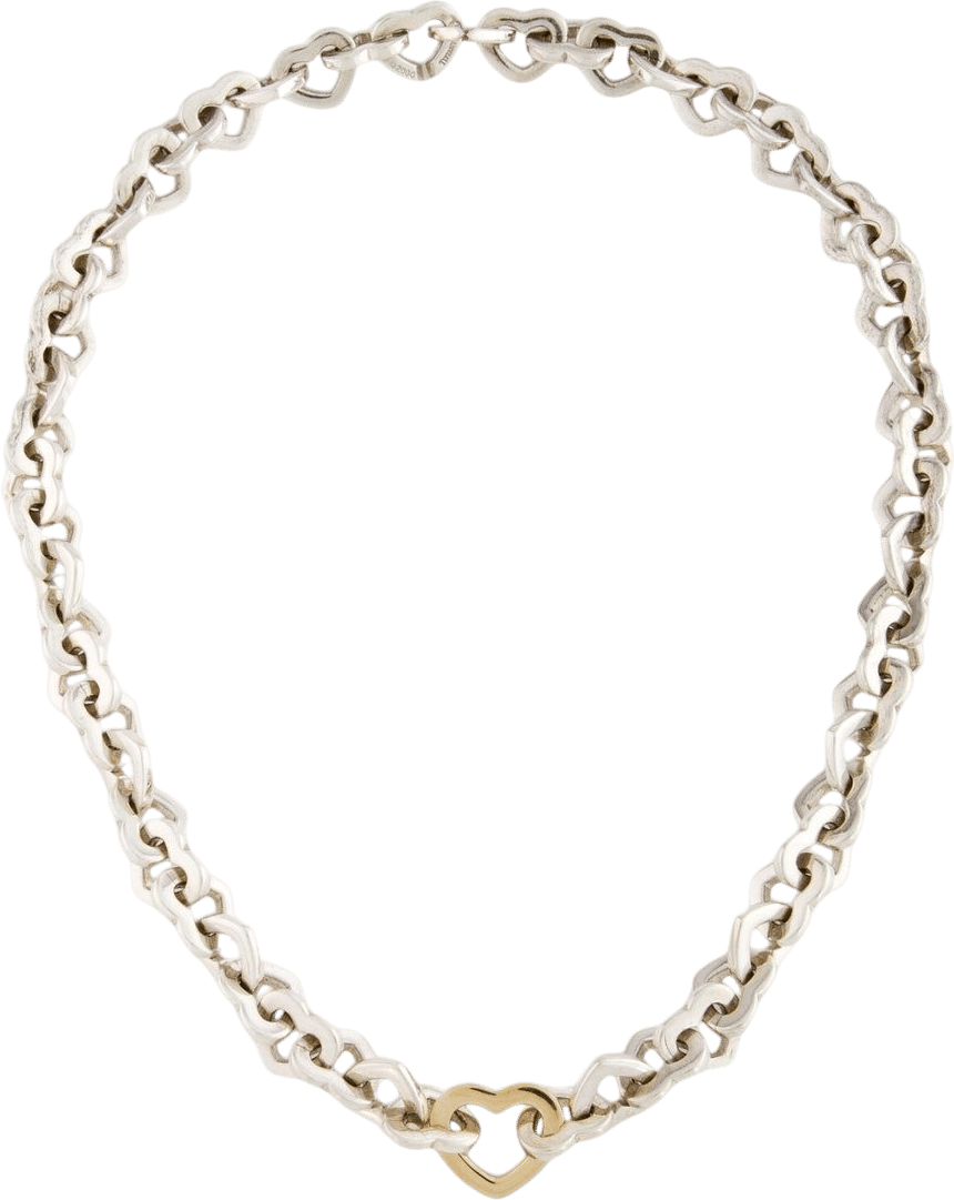 Vintage Tiffany & Co. Two-Tone Heart Link Necklace