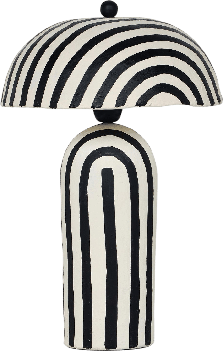 Maiori Striped Papier Mache Table Lamp