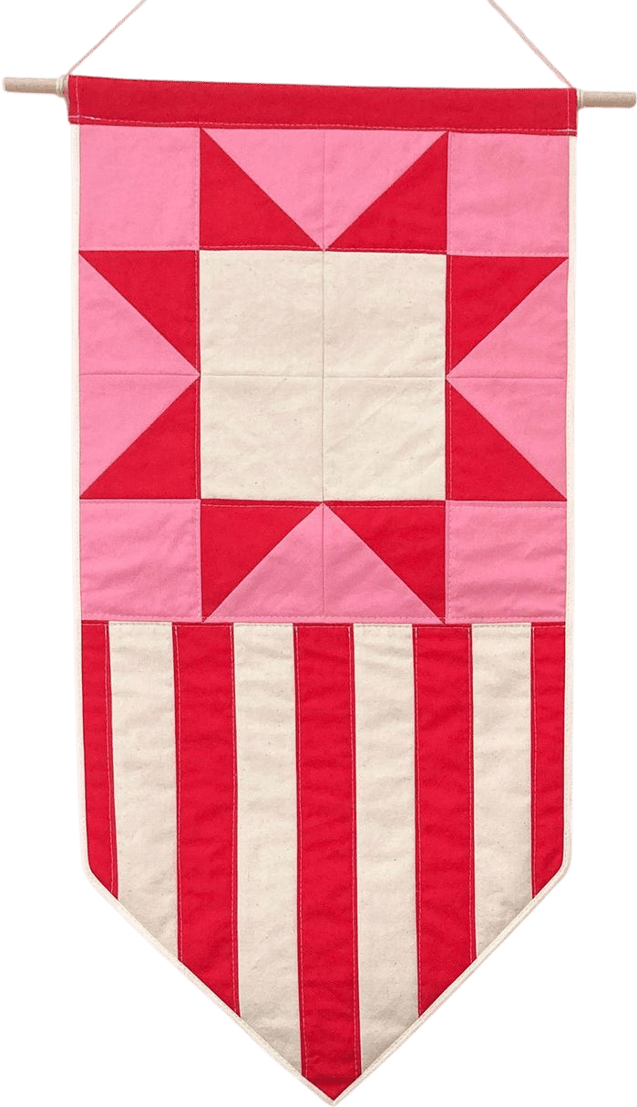 Punch Red Star Quilted Wall Banner