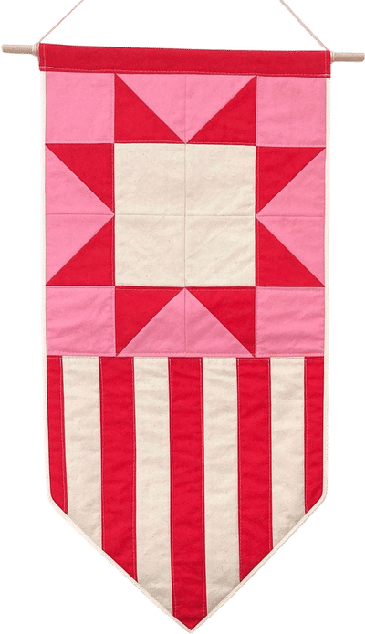 Punch Red Star Quilted Wall Banner