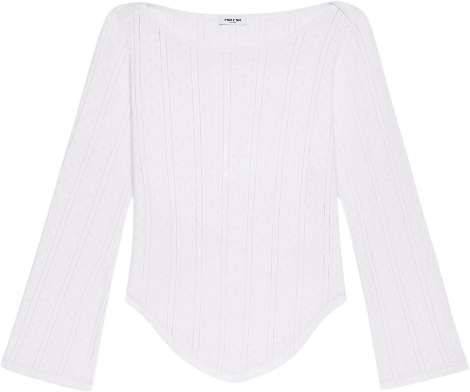 Cou Cou Intimates The Rina Long Sleeve: White Pointelle