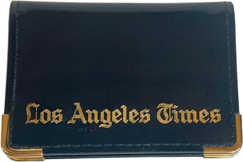 Vintage Los Angeles Times Leather Wallet Card Holder