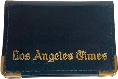 Vintage Los Angeles Times Leather Wallet Card Holder