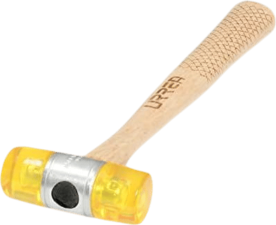 URREA Double Faced Mallet - 13oz Plastic Face Non-Marring Hammer with Fixed Ends & Fiberglass Cushion Grip Handle - 1383