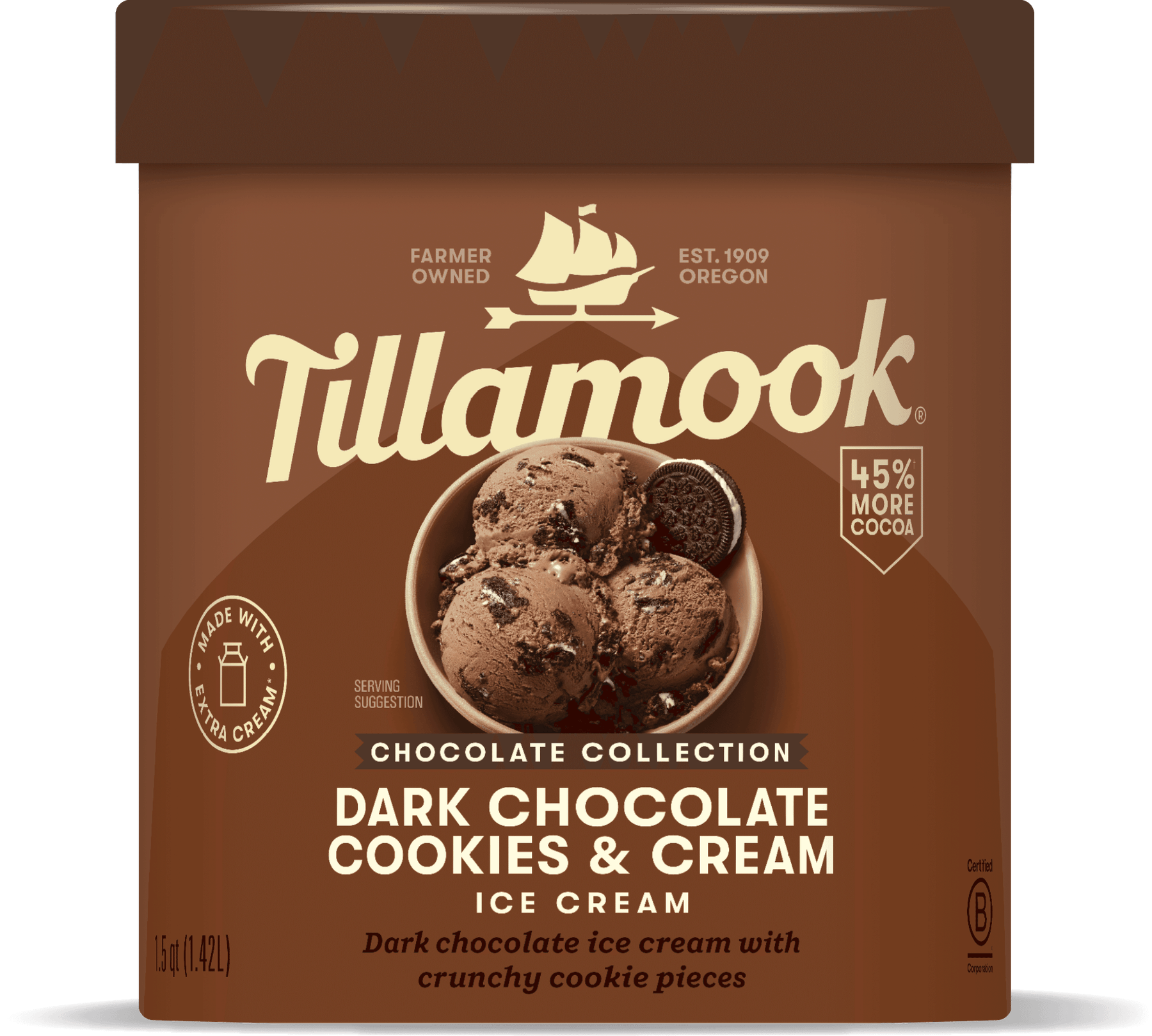 Tillamook Dark Chocolate Cookies & Cream ice cream
