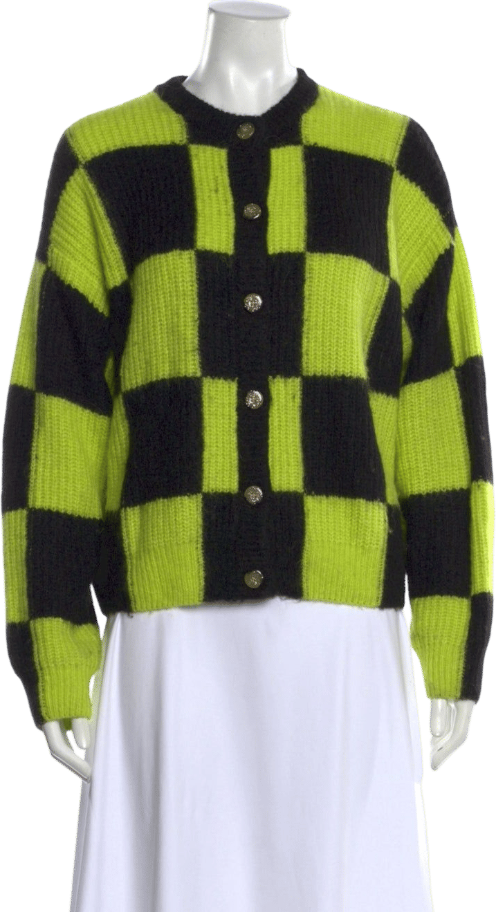 Stine Goya Plaid Print Crew Neck Sweater