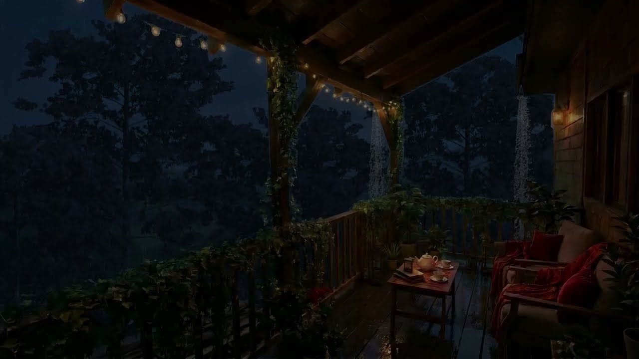 Summer thunderstorms on the porch