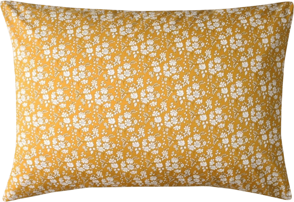 Pillowcase made with Liberty Fabric CAPEL MUSTARD