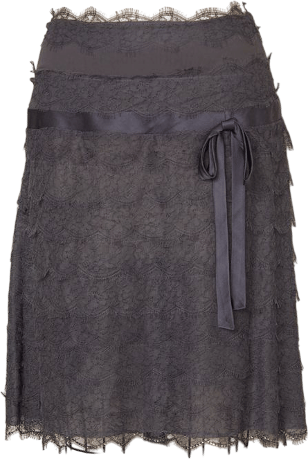 Vintage Blumarine Silk Blend Grey Skirt | Khata Space