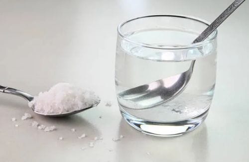 gargling warm salt water