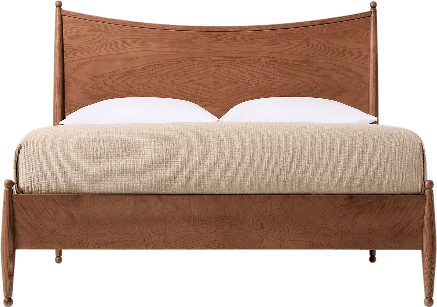 Pierce & Ward Curved Burl Wood Bed