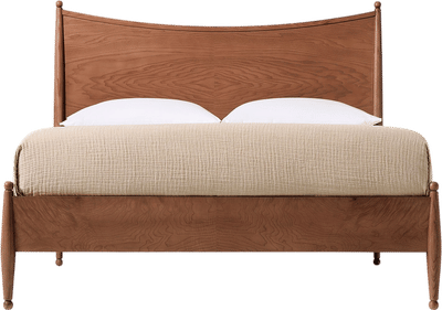 Pierce & Ward Curved Burl Wood Bed