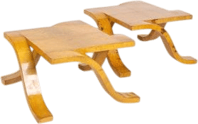 1980s Postmodern Burl Side Tables