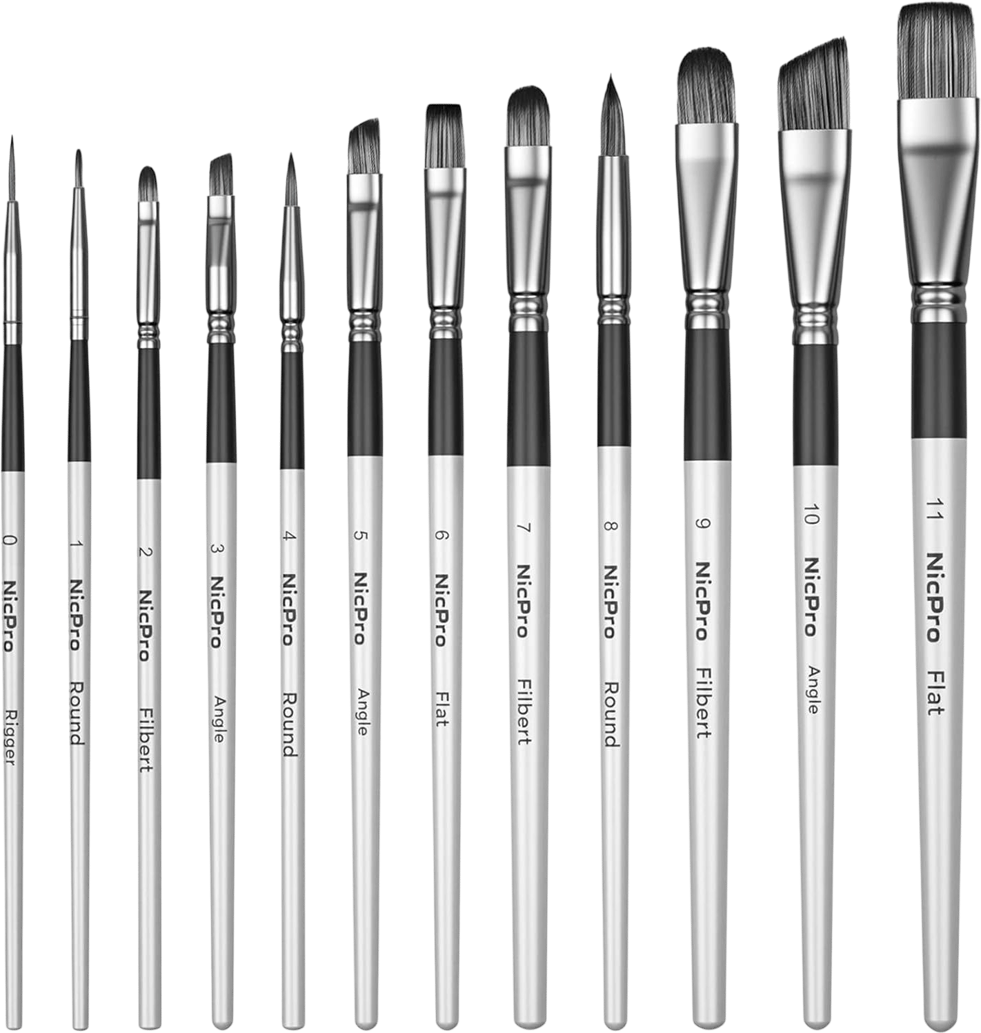 12-Piece Artist Paint Brush Set