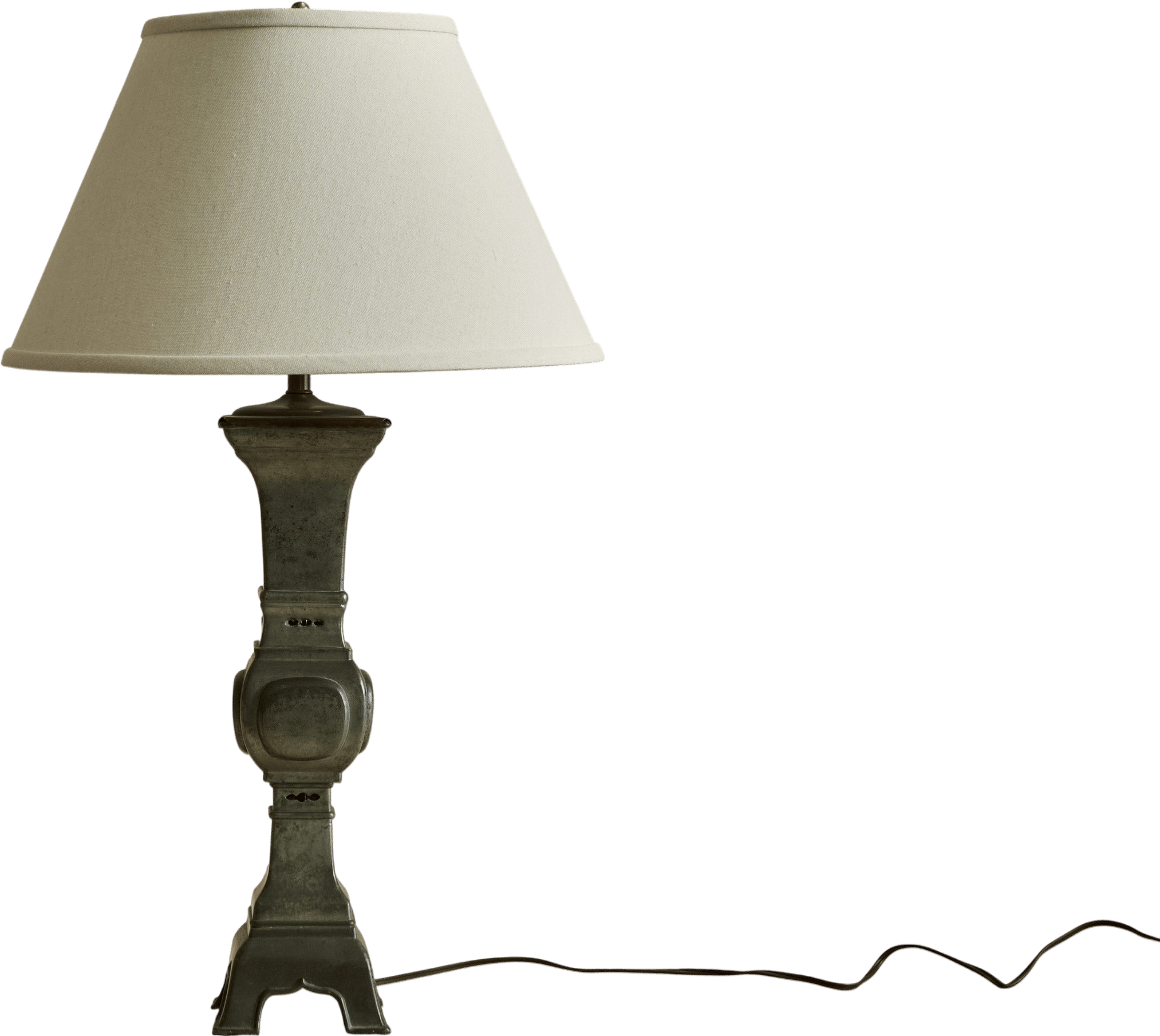 Chinese Pewter Table Lamp