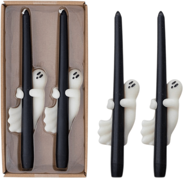 Unscented Taper Candles with Ghost in Box (Set of 2)