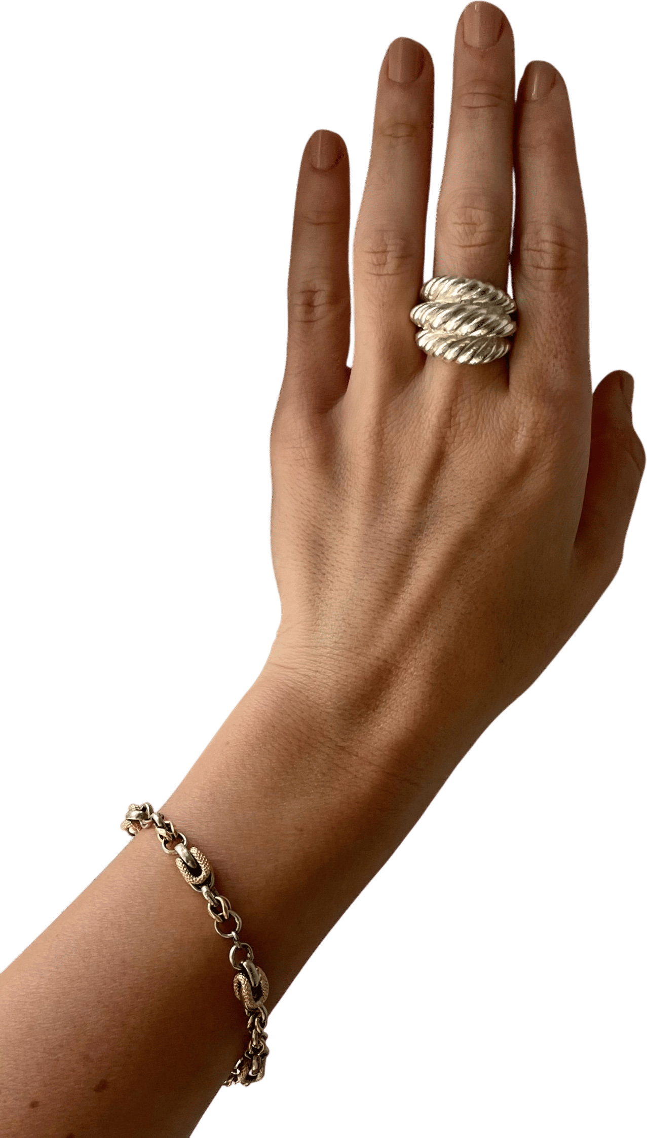Vintage Sterling Silver Raised Twist Ring