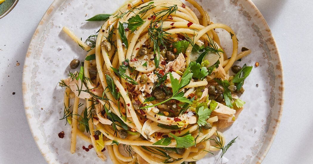 Pasta with Tuna, Capers and Scallions Recipe