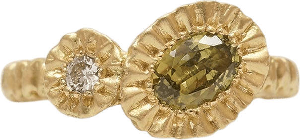 Asymmetric Teeth Gem Ring