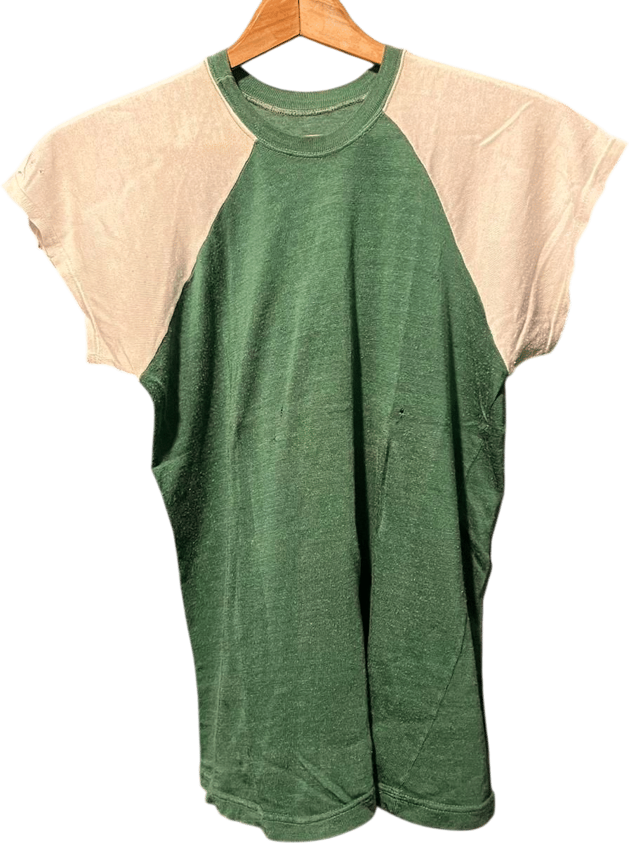 Unique Vintage Men's Green and Gray T-Shirt