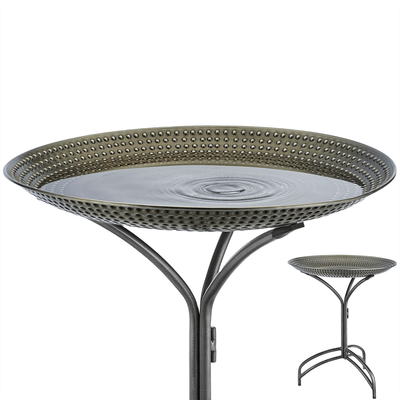 20" Pewter Copper Bird Bath