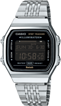 Casio ABL-100WE-1B Vintage Style Digital Watch with Step Tracker