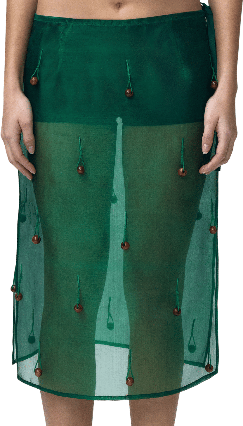Sheer Table Skirt Emerald