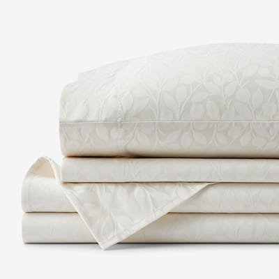 Jacquard Leaf Supima Cotton Sateen Sheet Set