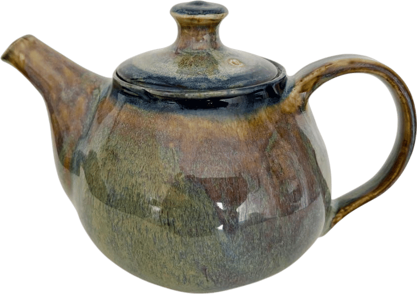 Handmade Stoneware Teapot, Multicoloured Finish
