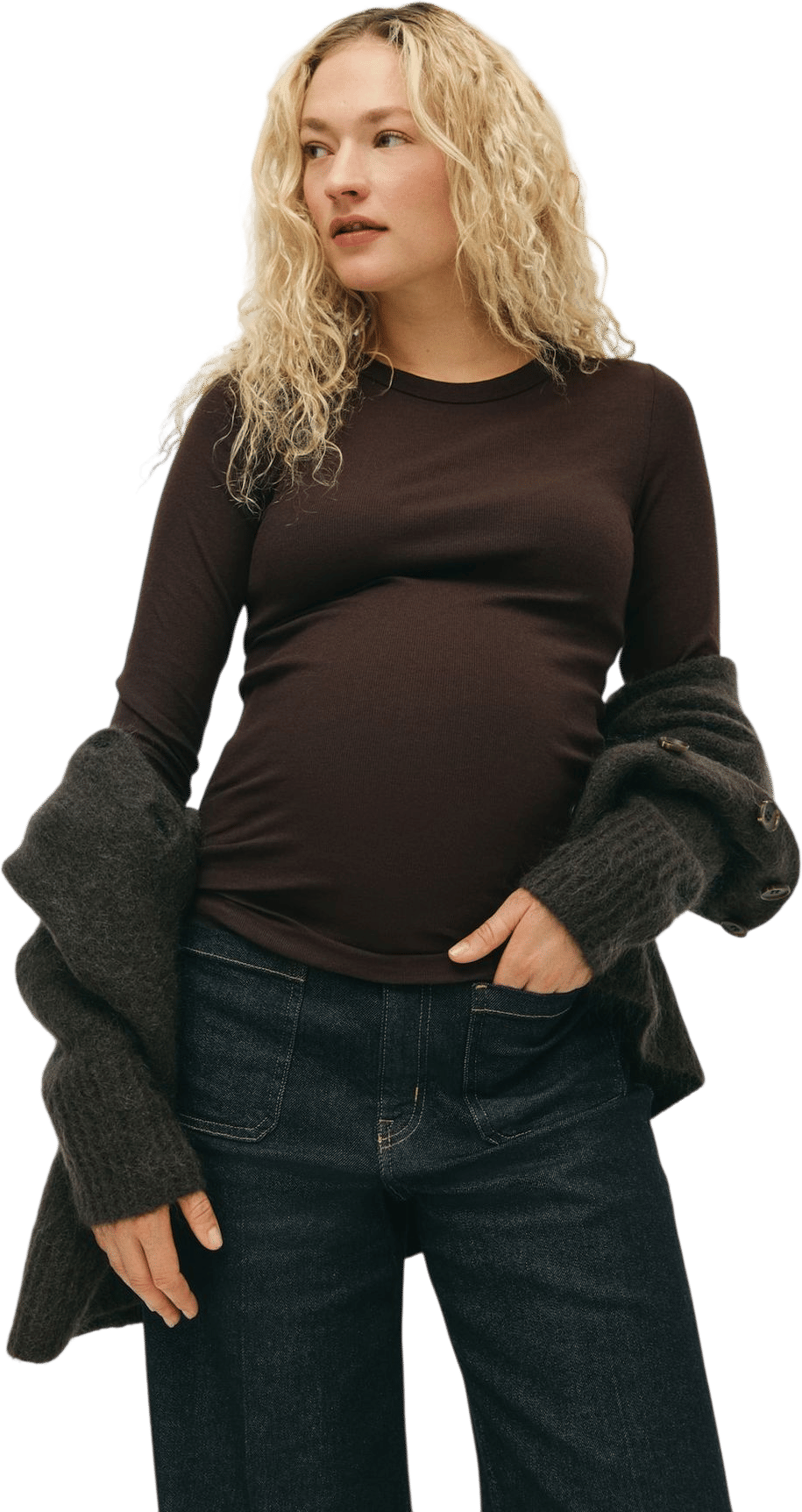 Ribbed Jersey Long Sleeve Tee (H&M Mama)